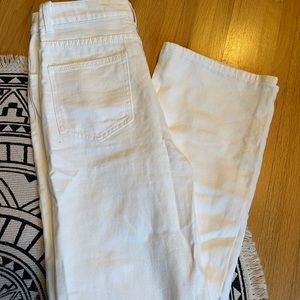White high rise flare jeans